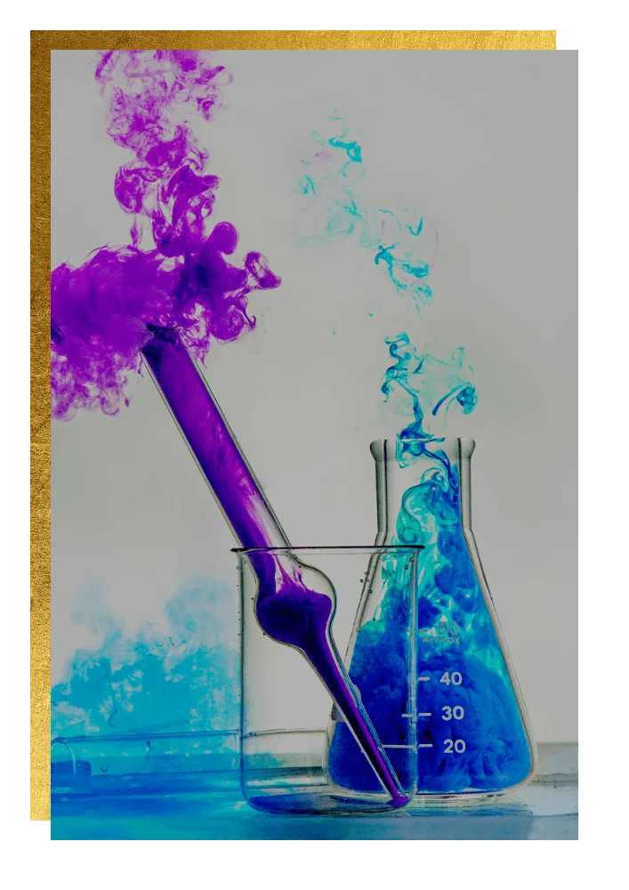 Composição de laboratório que representa o desenvolvimento de cosméticos